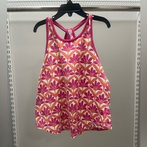 Tea Collection Pink and Orange Keyhole Kids Tank Top
